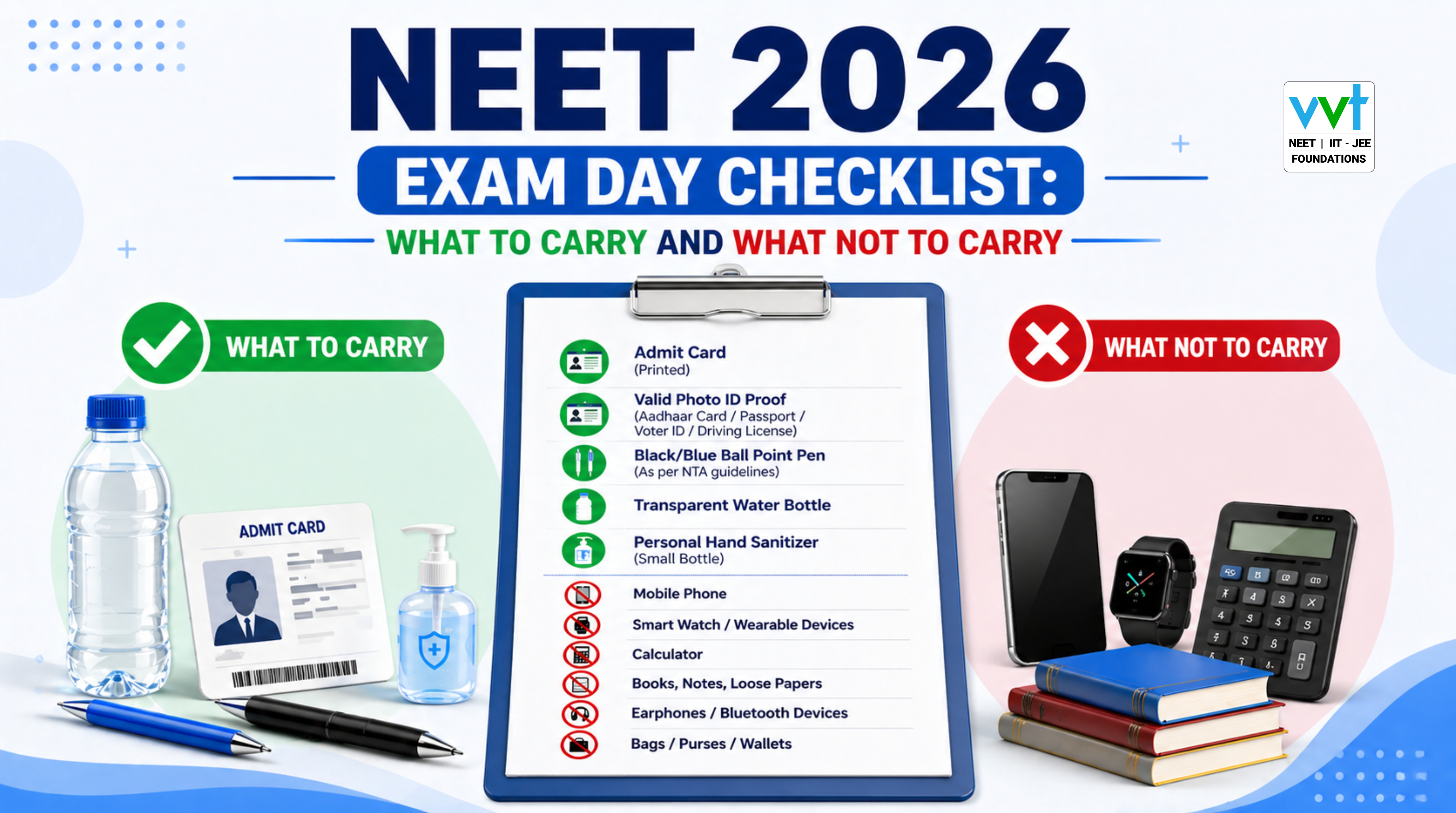 NEET 2026 Exam Day Checklist: What to Carry and Avoid